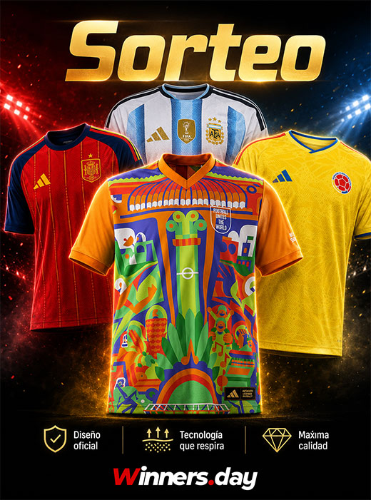 Winners - Sorteo camisetas oficiales del mundial 2026 - Máxima calidad con certificado de autenticidad.