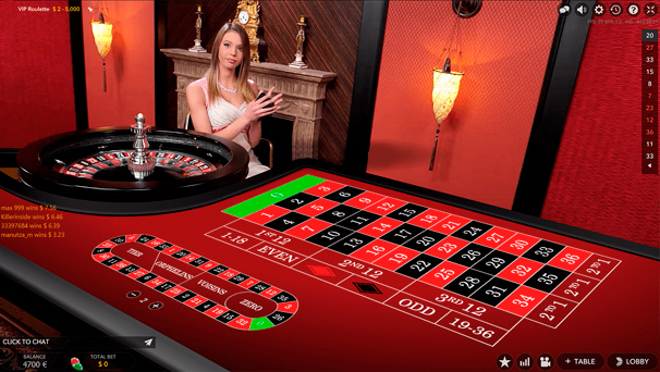 Winners - Ejemplo de ruleta online en vivo con croupier